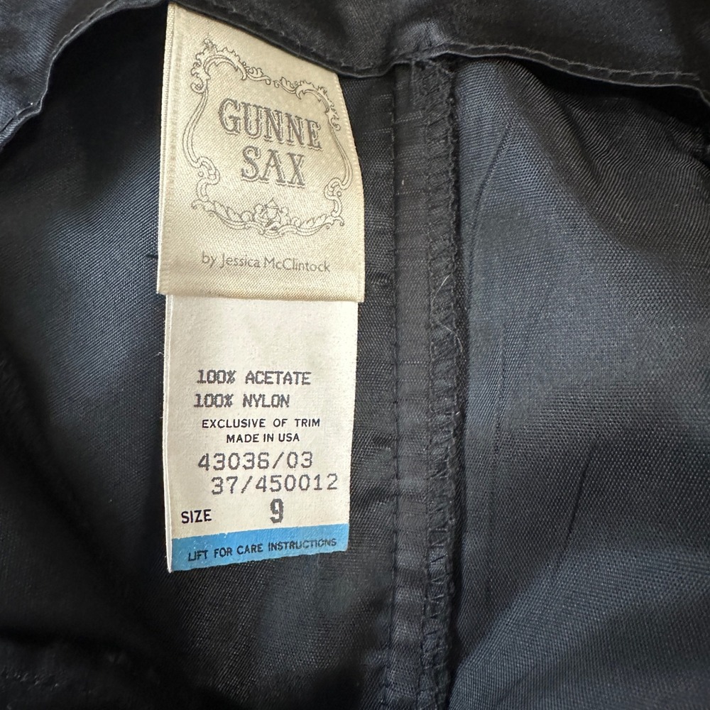 Gunne‎ Sax Y2K VTG Black Lace Gothic Corset Style Strapless Formal Dress Size 9 - Picture 13 of 16